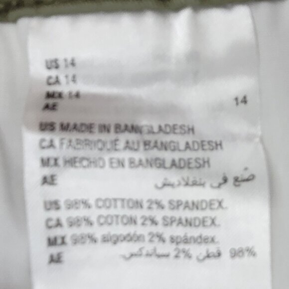 NEW Karen Scott Capri Pants Womens 14 Green Stretch Cotton Twill Pedal Pusher - Picture 5 of 13